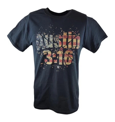 Stone Cold Steve Austin 3:16 USA WWE Mens Black T-shirt Cover