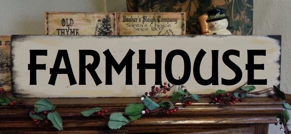 Primitive Sign FARMHOUSE Country Sign Home Decor Barn Farm Animals Welcome - Image 1 of 1