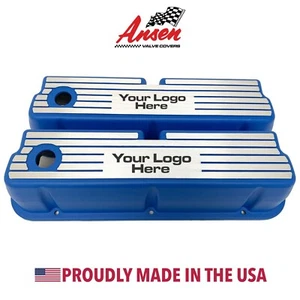 Cubiertas de válvula azul Windsor Ford 289, 302, 351 - aleta ancha - PERSONALIZADAS - Ansen EE. UU. - Imagen 1 de 8