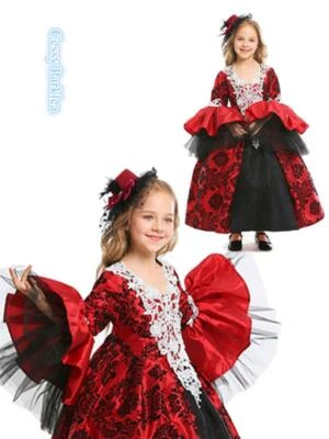 W-E4-1 Vestido de Baile Vintage Victoriano Mascarada De Lujo Niñas Foto 1 de 4