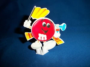 M&M's RED SOCCER FAN M&M Put Together Sticker Figure FRENCH Pocket Surprise M&Ms - Picture 1 of 8