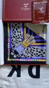 Must de Cartier Silk Scarf - Vintage Panthere 90cm - With Box - Picture 1 of 4