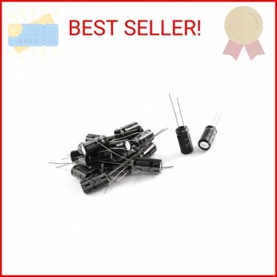 Condensador electrolítico de plomo radial uxcell® 16V 1000uF 105C 8 mm x 16 mm 20 piezas Foto 1 de 2