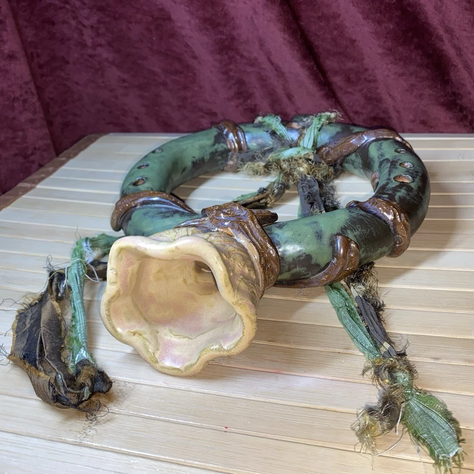 陶瓷戒指长笛圆形 Ocarina 带标志复古无碎屑/裂纹独特!🎶 — 第 1/4 张图片