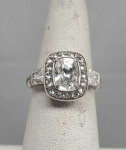 Brighton Reina Ring Size 7 Cushion-Cut Crystal Silver Plated - Picture 1 of 11