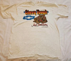 Camiseta De Colección Años 90 Chevrolet Chevy Resistente Any Time Bebé Bulldog Gráfico Gris Para Hombres XL - Imagen 1 de 9