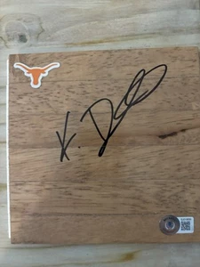 KEVIN DURANT SIGNED Texas Longhorns Logo FLOOR PIECE BECKETT BAS AUTHENTIC - Picture 1 of 2