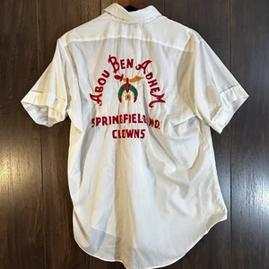 Camisa De Colección Años 70 Santuario Club Shriners Puntada de Cadena Botón Payasos Springfield MO - Imagen 1 de 12