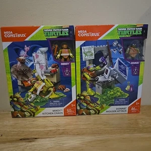 Mega Construx Teenage Mutant Ninja Turtles Mikey & Donnie DXY13 & DXY12 NUEVO EN PAQUETE - Imagen 1 de 11