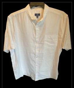 George Classic Fit Solid White Dress Shirt Short Sleeve Button Up Men XL (45-48) - Picture 1 of 4