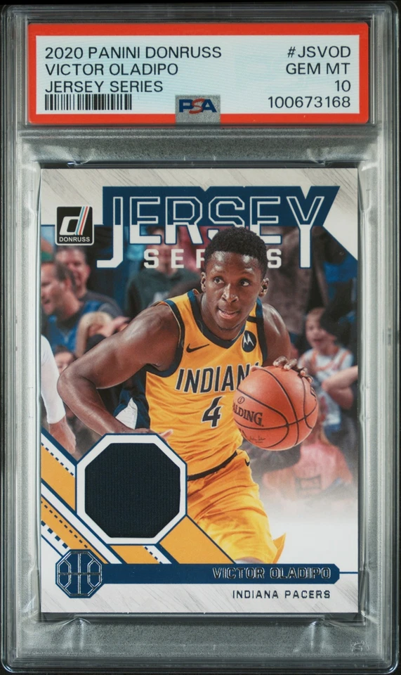 2020 PANINI DONRUSS JERSEY SERIES #JSVOD VICTOR OLADIPO PSA 10 - Image 1 of 2