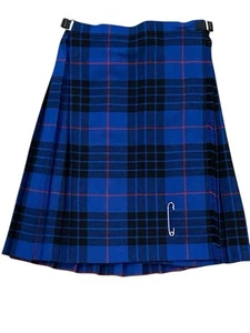 O'neil of Dublin Skirt Blue Tartan Traditional Belted Girls 7 8 Pleated Ireland - Picture 1 of 5