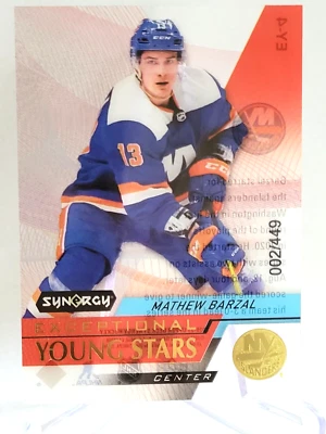 2020-21 Synergy Mathew Barzal #EY-4 Exceptional Young Stars Gold /449 - Image 1 of 2