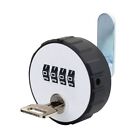 Drawer Lock 4 Digital Round Padlock Combination Cabinet Cam Lock with Key