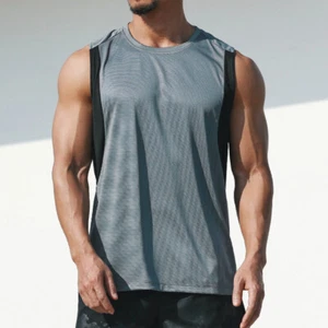 Mens Quick Dry Gym Vest Fitness Tank Tops Workout Sleeveless Breathable T Shirt - Picture 1 of 17