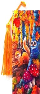 FOREST CREATURES/SQUIRREL/OWL/ANIMAL UNIQUE EXQUISITE LAMINATED BOOKMAKER - Imagen 1 de 1