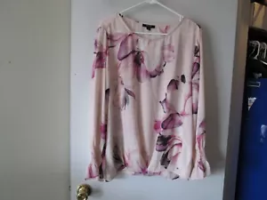 LADIES ALFANI PINK FLORAL PULLOVER SHIRT-SIZE XL-NWOT - Picture 1 of 3