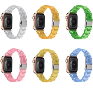 Pulsera de resina Correa de reloj de pulsera para Apple Watch Series 7 6 5 4 3 2 1 - Imagen 1 de 30
