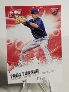 2016 Panini Father's Day Trea Turner Red Parallel /50 Nationals RC Phillies - Imagen 1 de 3