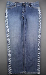 Pantalones de mezclilla Eddie Bauer 2017 Boyfriend Fit de altura media estampados laterales talla 8 (33x25) - Imagen 1 de 8