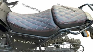 Cuero sintético negro apto para funda de asiento Royal Enfield Himalayan con ... - Picture 1 of 5