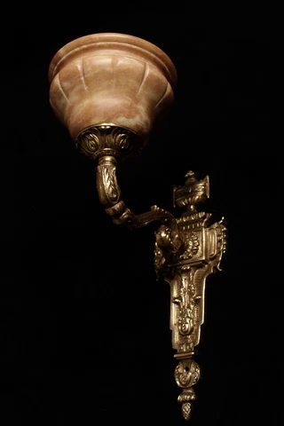 single  wall sconces  french  antique style  solid bronze and real alabaster Cover