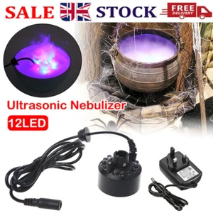 12 LED Air Humidifier Ultrasonic Mist Maker Fogger Water Fountain Pond Atomizer - Picture 1 of 16