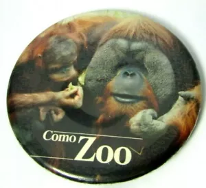 Vintage 3" Pinback Knopf COMO ZOO Orang-Utan St. Paul Mn - Bild 1 von 3