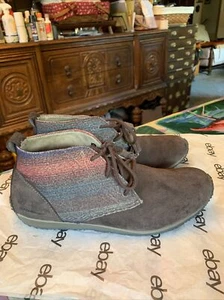 Eddie Bauer Women’s Brown Leather Multicolor Casual Comfort Sneakers Shoes Sz. 9 - Picture 1 of 9