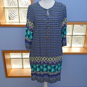 Coldwater Creek Blue Print Dress - Size PS - Picture 1 of 11