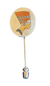 Vintage Reed & Barton Damascene Egyptian Revival Queen Nefertiti Stick Pin 2 1/4 - Picture 1 of 5
