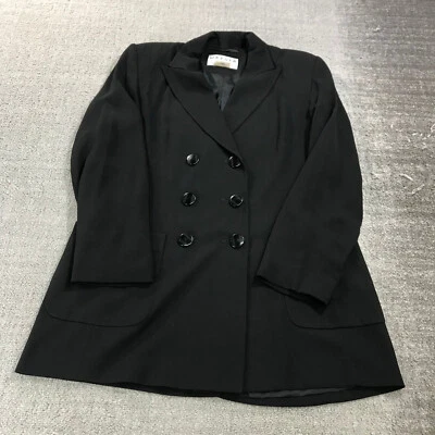 Jaeger Blazer Mujer 12 Doble Pecho Chaqueta Lana Negro Abrigo Deportivo Informal Foto 1 de 4