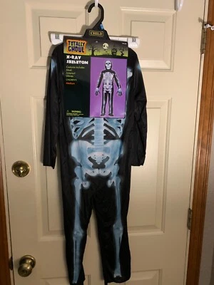 Fantasia de esqueleto de raio-X masculina Halloween com máscara e luvas tamanho médio nova com etiquetas - Imagem 1 de 4