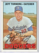 Jeff Torborg Los Angeles Dodgers 1967 Topps Baseball Card #398 (SET BREAK) C