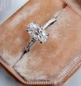 2,40 ct Ovalschliff Lab gezüchteter Diamant Ehering IGI-zertifiziert echtes 950 Platin - Bild 1 von 10