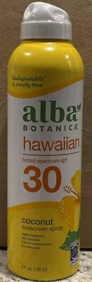 Paquete de 6 protectores solares de coco hawaiano Alba Botanica FPS 30 5 oz Ea Exp 12/2024 Foto 1 de 4