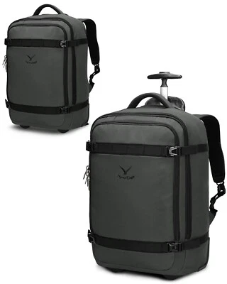 Hynes Eagle 42L Rolling Backpack Wheeled Carry-on Trolley Luggage Cabin Suitcase - Image 1 of 4