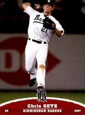 2007 Birmingham Barons Grandstand #10 Chris Getz Grosse Pointe Michigan MI Card