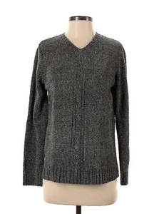 New EXPRESS Gray Pullover V-Neck Sweater, 100% Acrylic, Size S - Picture 1 of 4