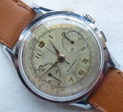 Chronograph mens wristwatch cal. Venus 188 load manual nickel chromiun case - Image 1 of 4