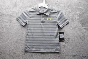 Under Armour Kids Match Play Stripe Polo-Little Kids/Big Kids, Gray, Size 5, New - Picture 1 of 11