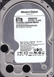 WD60EZAZ-00SF3B0 s/n: WX42D3 SEP/2021 R/N: 810011 6TB SATA 3.5" Western Digital - Picture 1 of 5