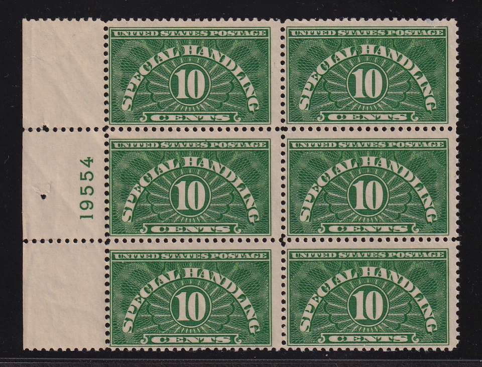 1940 Special Handling Sc QE1b dry printed MNH nice OG plate block of 6 19554 L - Image 1 of 1