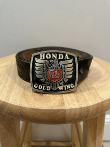 Vintage Honda GL1500 Gold Wing Ledergürtel braun geprägt - Bild 1 von 5