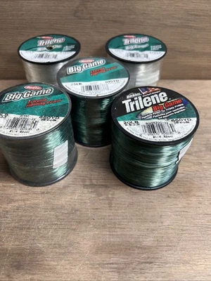 Lot Of (5) Berkley Big Game, 20 Lb 25 Lb 30lb Clear Green Fishing Line 1/4 Spool - Image 1 of 2