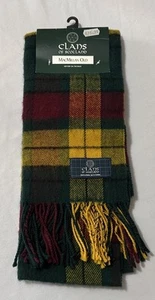 Wollschal Clans of Scotland MacMillan Old Tartan Karo Fransen Neu - Bild 1 von 4