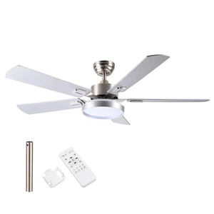 DELight 52" Ceiling Fan with Light Remote Chandelier Lamp 6 Speed Reversible - Picture 1 of 11