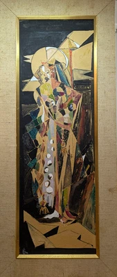 F B (1956) | Figura ceremonial espacio fracturado — abstracto surrealista de mediados de siglo Foto 1 de 4