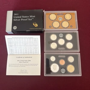 Juego de prueba de plata como nuevo de Estados Unidos 2011 - Caja completa, certificado de autenticidad y las 14 monedas - Imagen 1 de 10