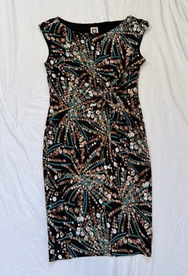 Vestido Vaina Anne Klein Para Mujer Talla 6 Sin Mangas Diseño de Lunares Torcido Frontal Fiesta Foto 1 de 4